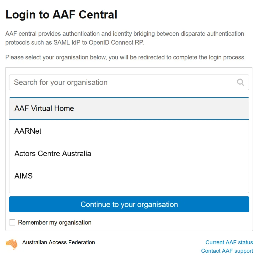 AAF Virtual Home login