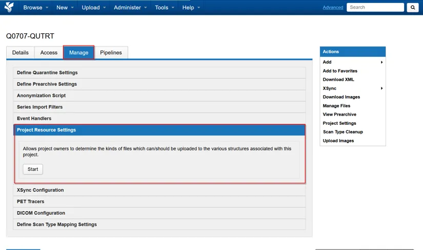 Project Resource Settings