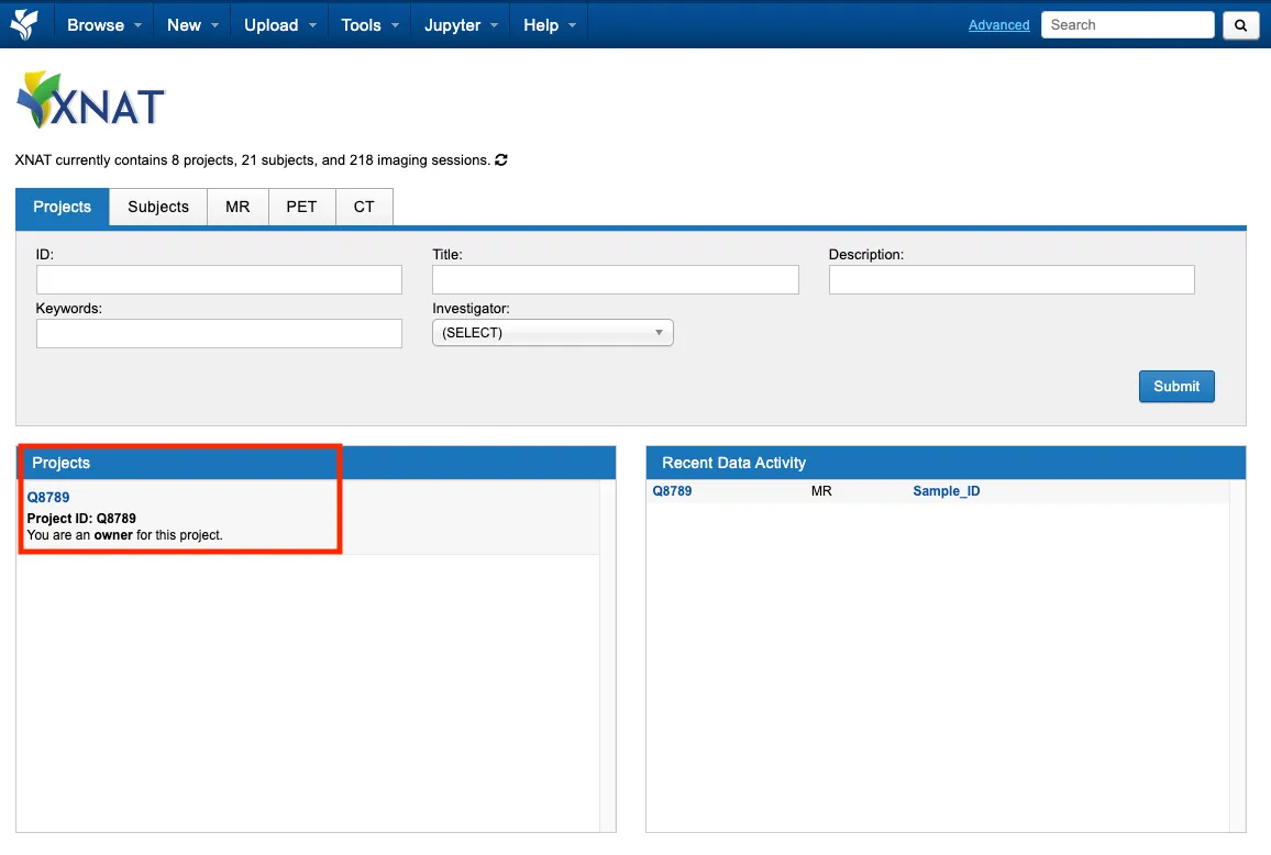 Select a project